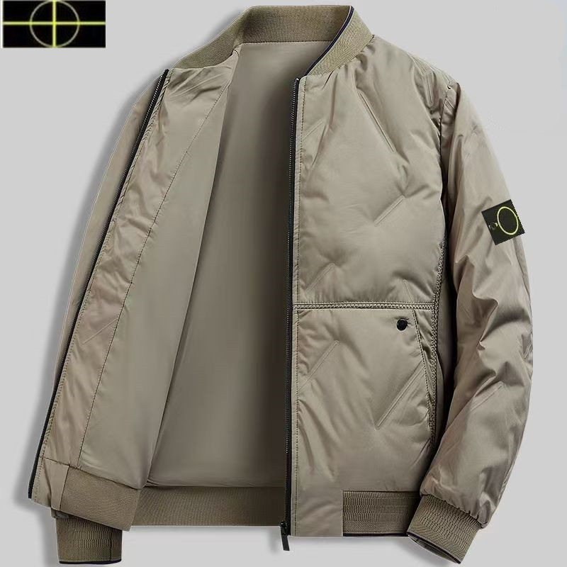 Down stones winter thick cotton jacket, islands men's new trendy jacket, casual youth jacket, trendy versatile cotton jacket top w12