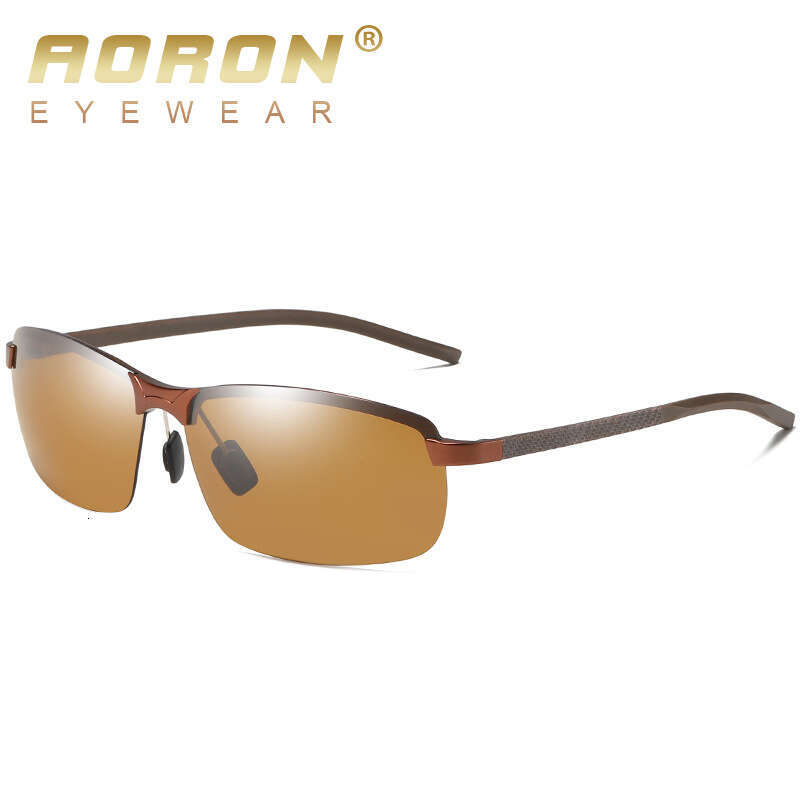 AORON New Half Frame Aluminum Magnesium Polarized Carbon Fiber Sunglasses Sports Cycling Glasses 8037
