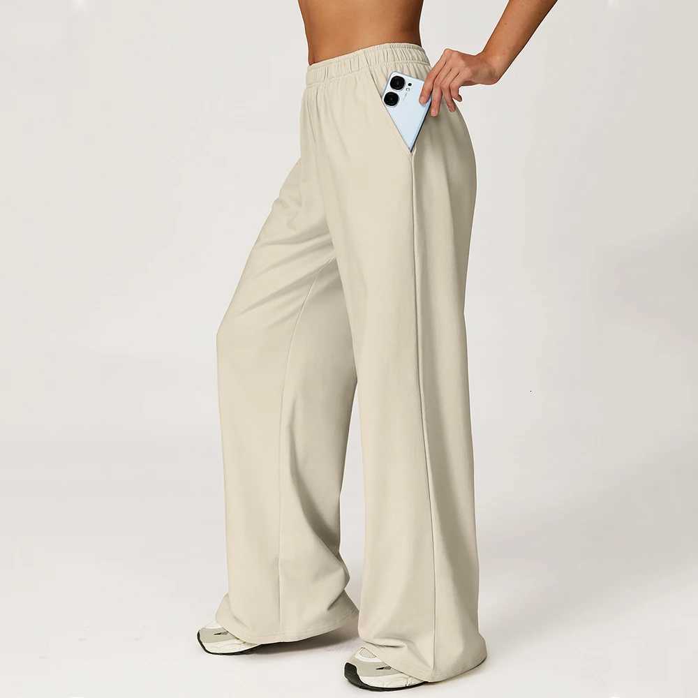 Winter High Waisted Womens Yoga Pants Wide Leg Slimming Straight Leg Loose Pants Womens Outdoor Running Casual Sports PantsT251022