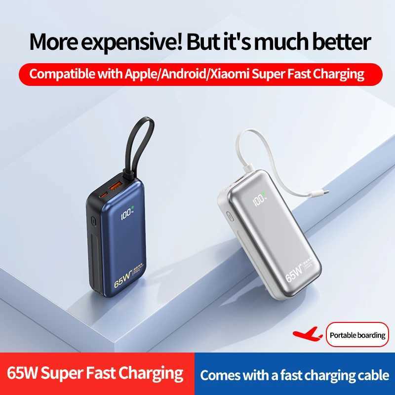 New 65W Super Charger 3C powerbank 20000mah Mobile Phone Backup Battery for IPhone Power bank Charger For laptop J251114