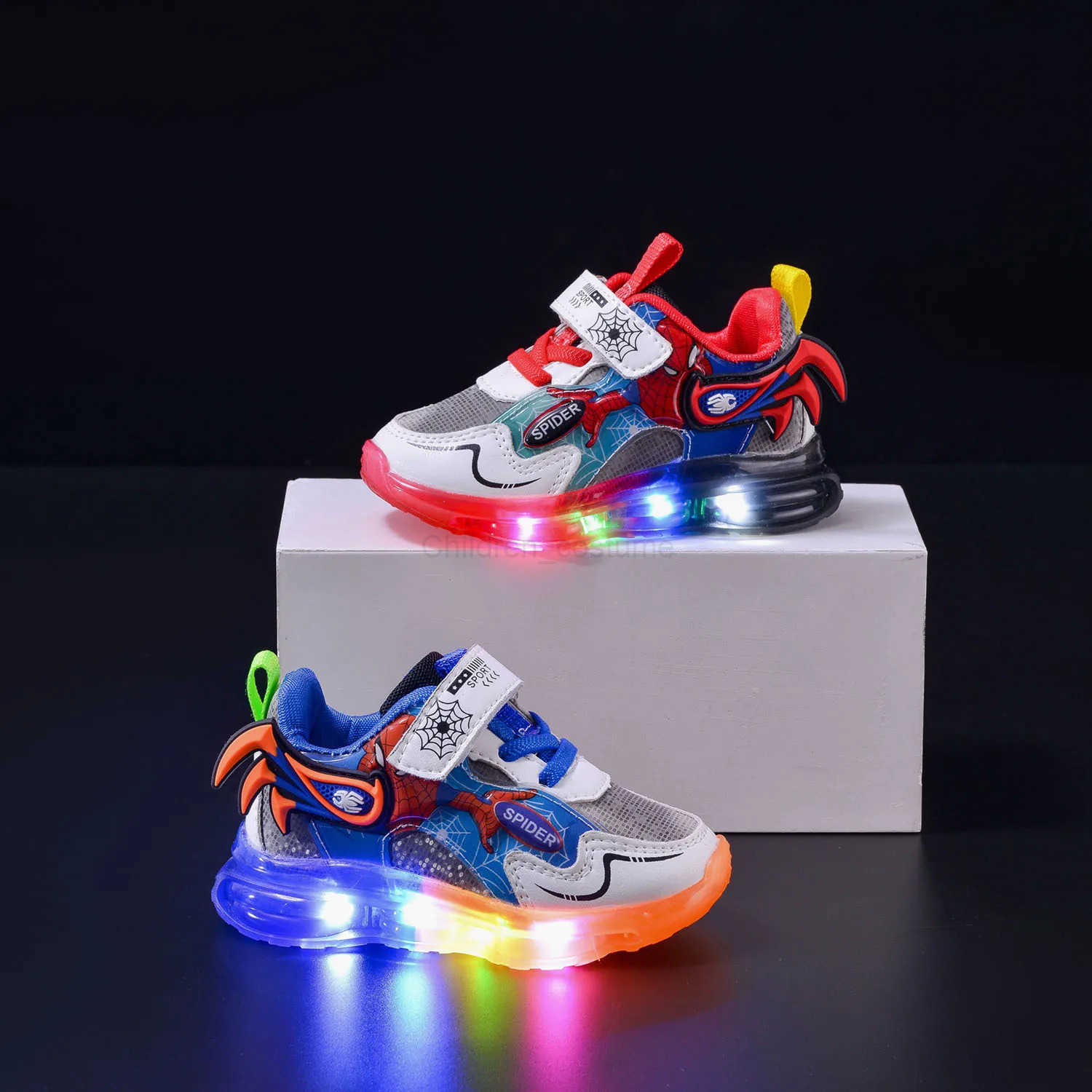 Disney Boys Shoes LED Lights Cartoon Autumn Childrens Sports Shoes Leather Nonslip Childrens Running Shoes Sneaker Size 2130 H251022
