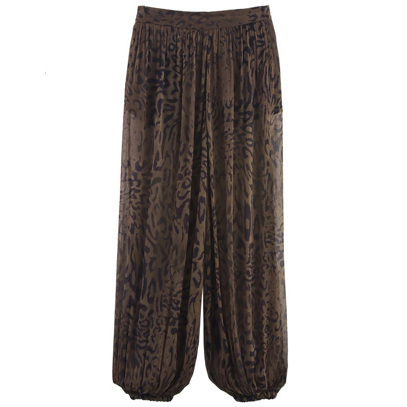 HXAO 2025 Womens Pants Animal Print Wide Pants Autumn Ladies Vintage Baggy Lantern Trousers Y2K Pleated Oversize Wide Leg Pants 251022