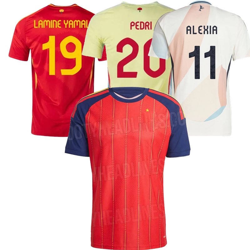 2024 2025 2026 PEDRI MORATA Soccer Jerseys LAMINE YAMAL OLMO MERINO RODRIGO CARVAJAL FERRAN Spain OIARZABAL WILLIAMS JR HUIJSEN CUCURELLA football men kids shirts
