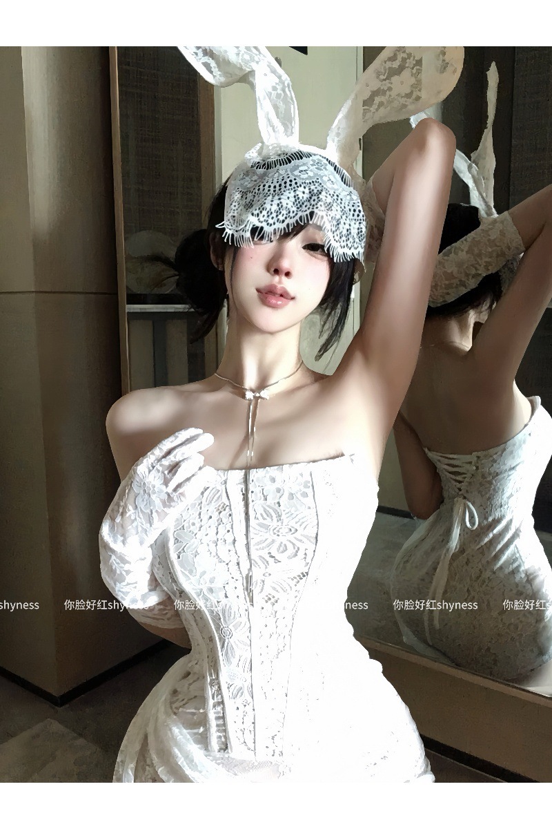 New fashion designer autumn new sexy lace mesh off shoulder tube top semi transparent slim fit dress