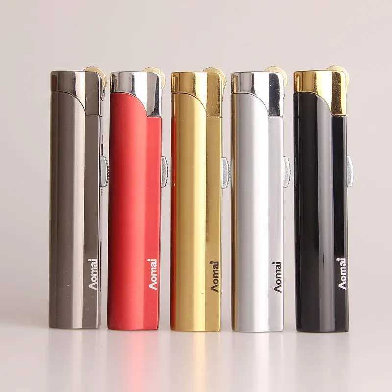 New Creative Turbo Jet Grinding Wheel Lighter Butane Flame Mini Metal Tool Suitable for Men Smoking Accessories with Flame Lock C251022