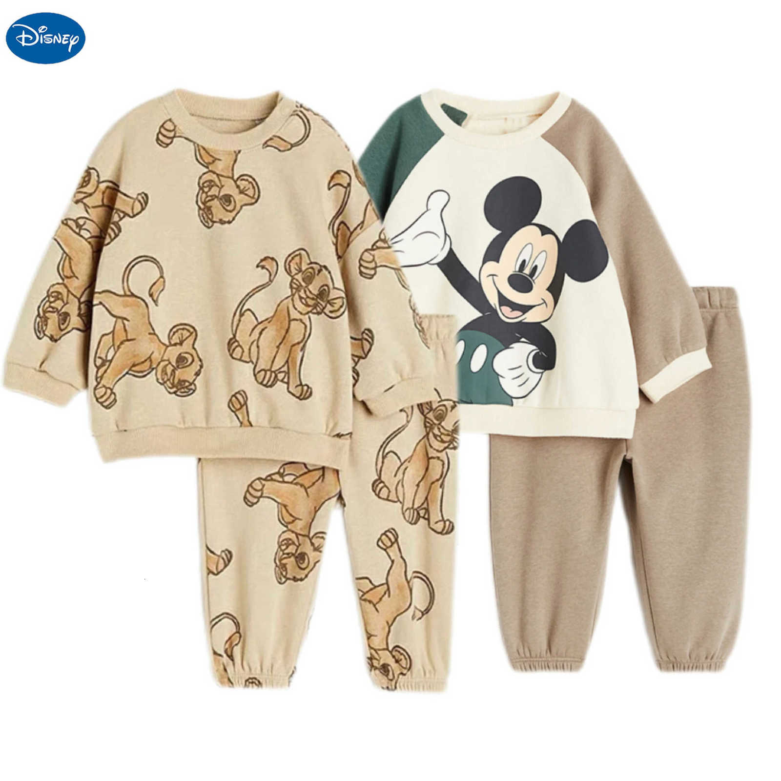 Disney Children Lovely Sweatshirt Printed Trousers Two Piece Set New Style Kids Long Sleeve Suit Loose Casual Costume For Toddler H251022