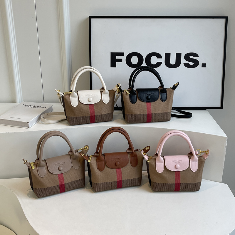 Designer bag free shipping 2025 new fashionable mini leisure Hobos bag retro check plaid tartan trendy cross body Bag white pink black brown