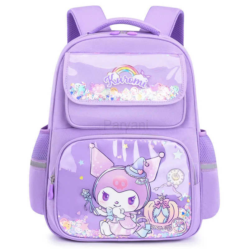 Sanrio Pupil Schoolbag Backpack Lightweight Student Large Capacity Childrens Cute Bags Cinnamoroll Kuromi My Melody Child L251022
