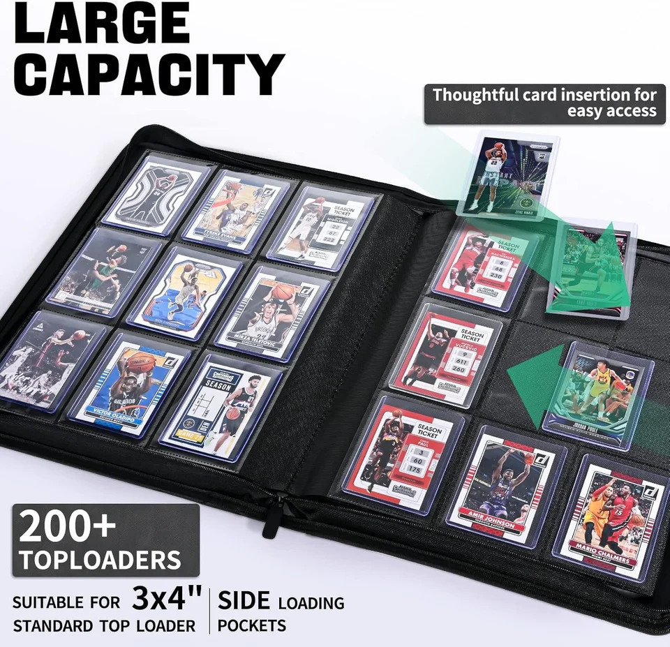 Toploader Card Binder 9Pocket Trading Card Album Holder fits for 3 x 4 Top Loader Doublesided Card Display Storage Carry 251023