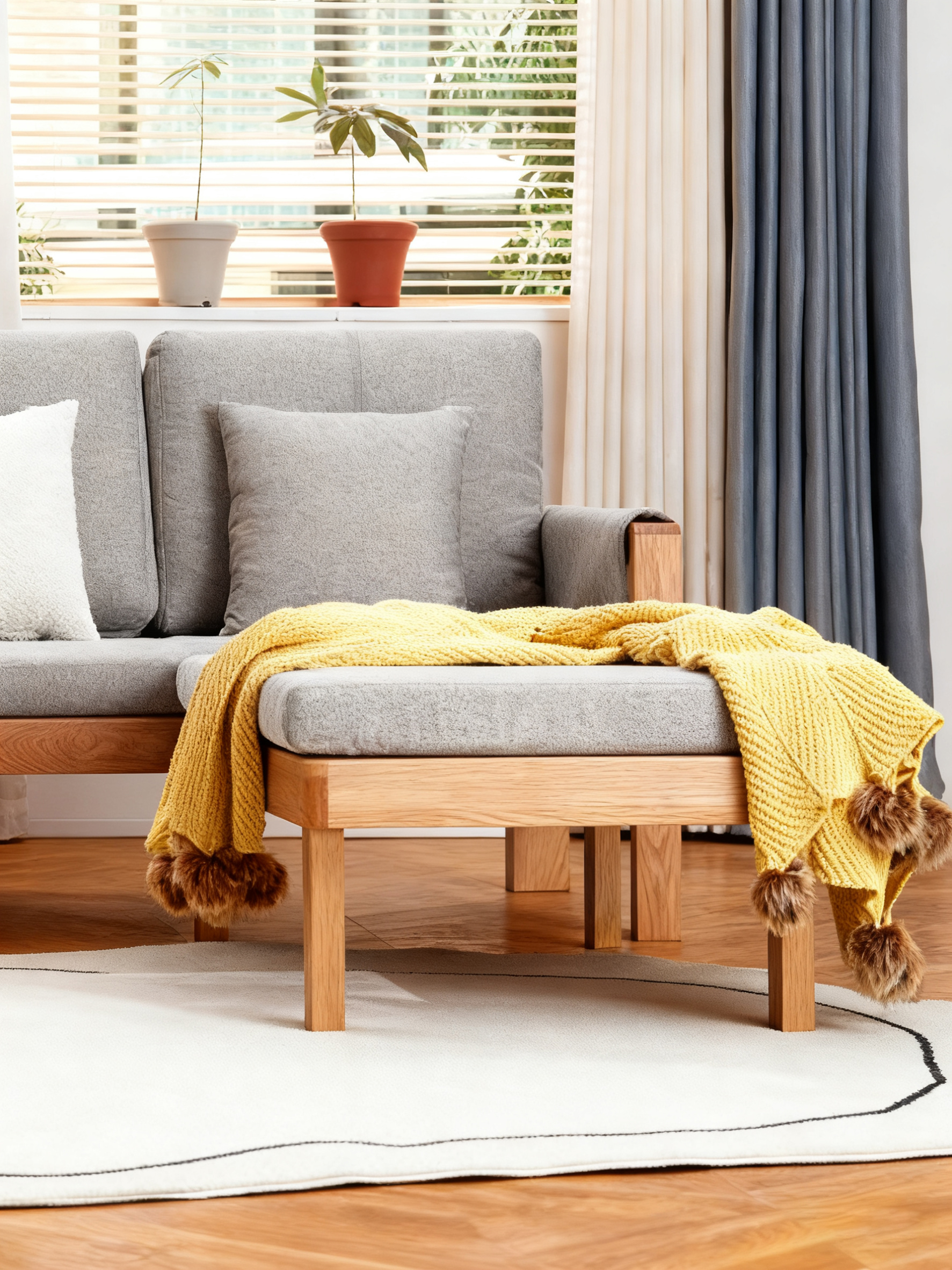 Sophisticated Furniture: Handcrafted Solid Timber Frame Sofa with Wrapping Design