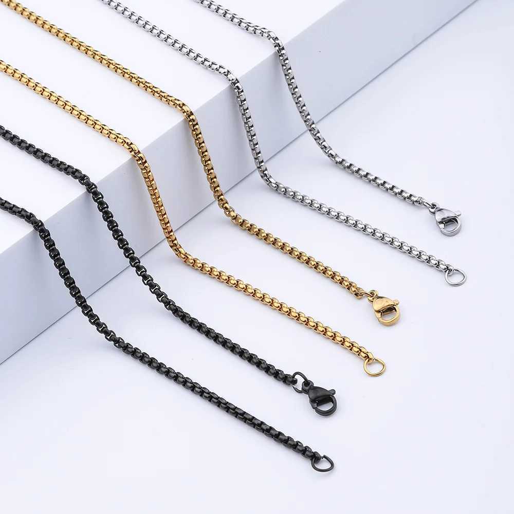 HNSP 2MM6MM Stainless Steel Chain Necklace For Men Women Jewelry Pendant Accessories V251022