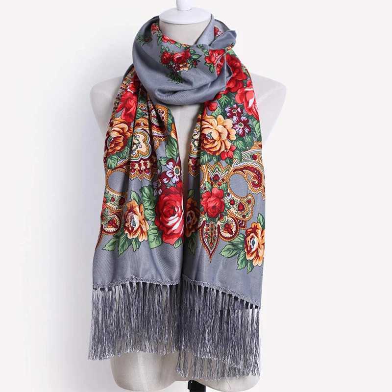 2024 Print Shawls Female Designer Women Winter Scarf Flower Bufandas Foulard Warm Hijab Wraps Travel Stoles J251118
