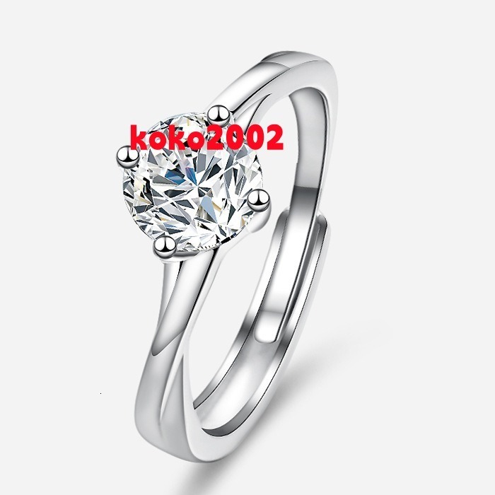 VVS1 1Ct Mossanite 925 Sterling Silver Jewelry Factory Direct Sales Custom Adjustable Dainty Eternity Lab Grown Promise Rings