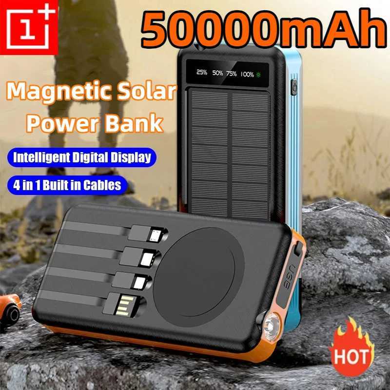 ONEPLUS 50000mAh 4 In 1 Solar Wireless Power Bank Large Capacity Portable Charger Fast Charging External Battery For Phone New J251114