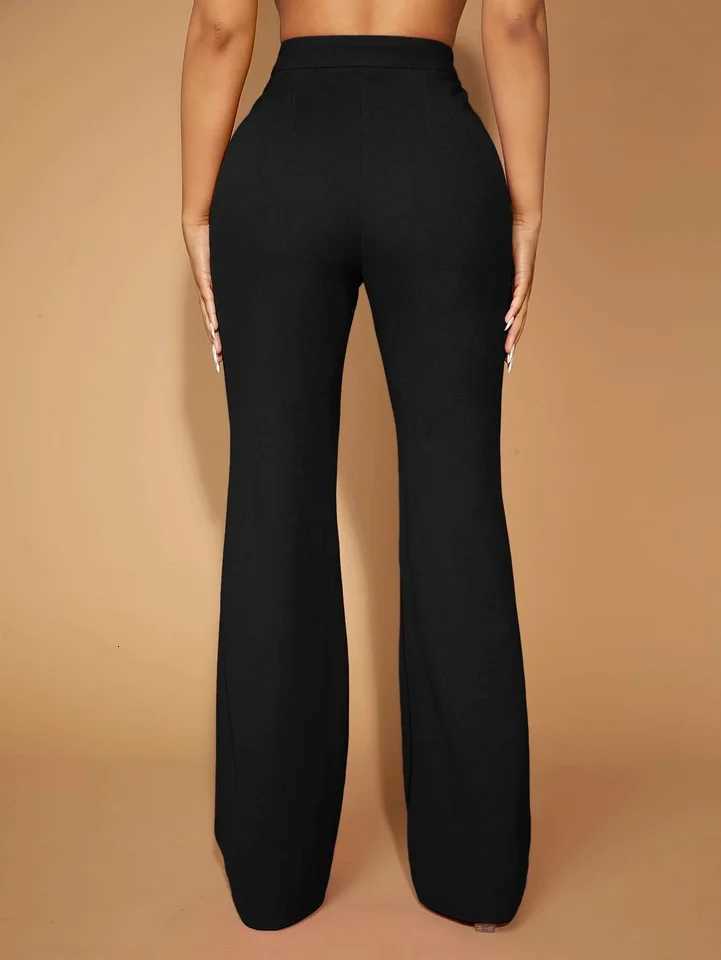 Womens Plain High Waist Flare Leg Pants Casual Comfy Bell Bottom Trousers for Daily wear Ladies Bottom for All SeasonT251022