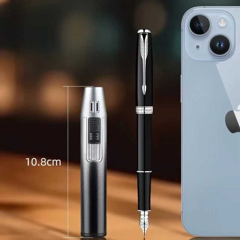 New Pen Metal Lighter Mini Spray Gun Inflatable Windproof Butane Gas Lighter Adjustable Straight Shot Blue Flame Cigarette Tools C251022