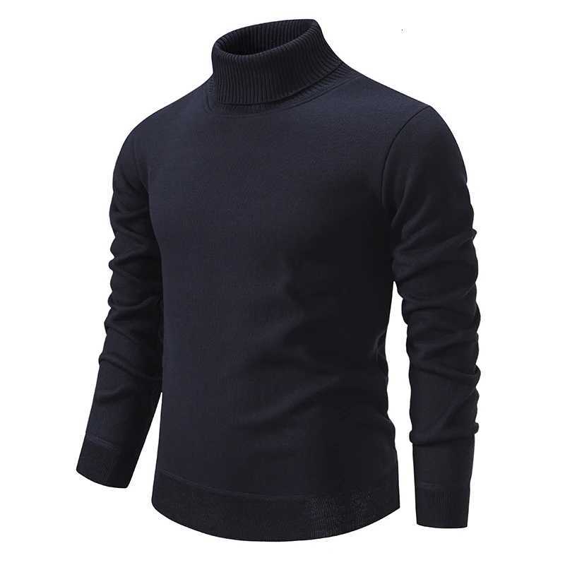 New Winter Turtleneck Sweater Thick Mens Casual Pullover Sweaters Solid Color Quality Warm Slim Turtleneck Sweaters Pullover MenXJ251022