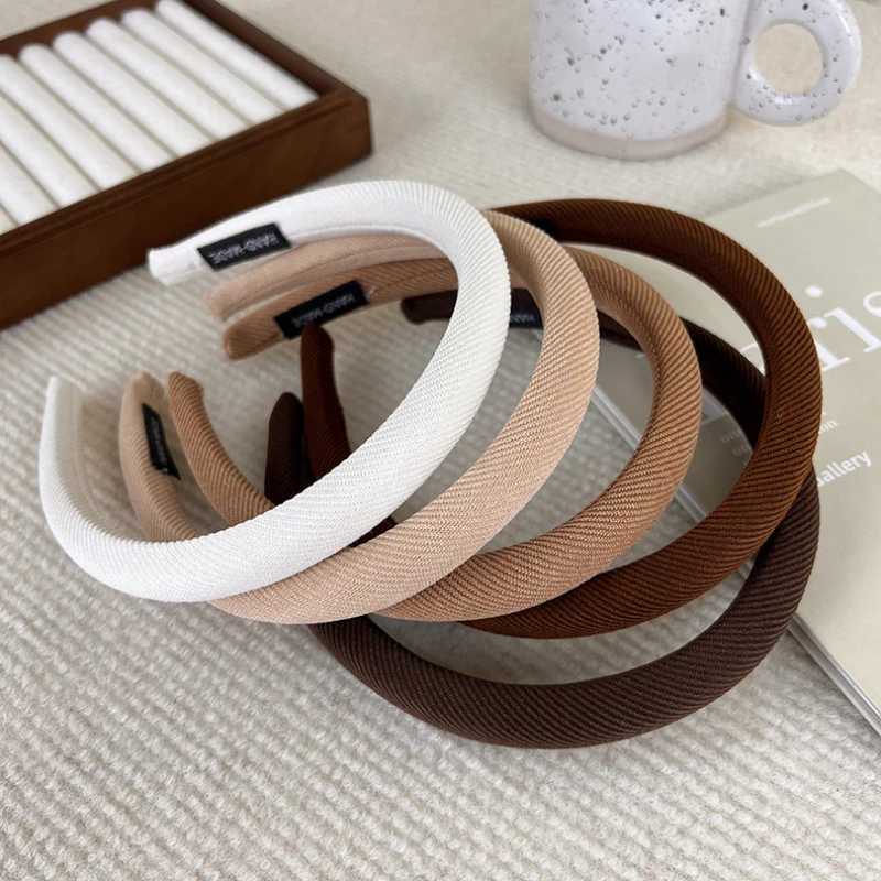 New Retro CoffeeColored Pinstriped Headbands Sponge Hair Band for Womans Girl Elegant Hair Hoop Lady Fashion Hair Accessories V251023