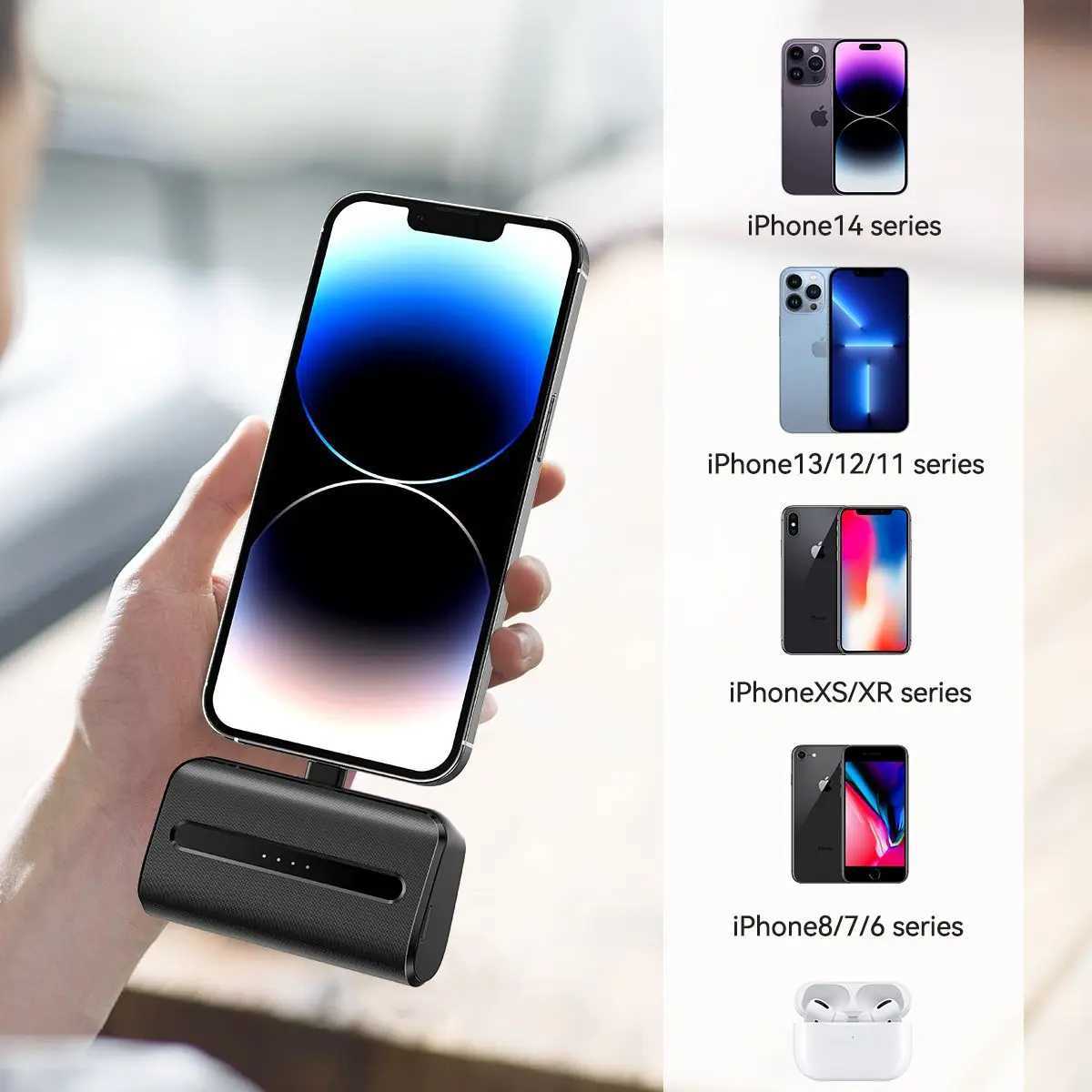 Mini Power Bank Portable 6000mAh Fast Charge With TypeCLightning Plug Compact Emergency Battery Pack for IPhoneAndroid Phone J251114