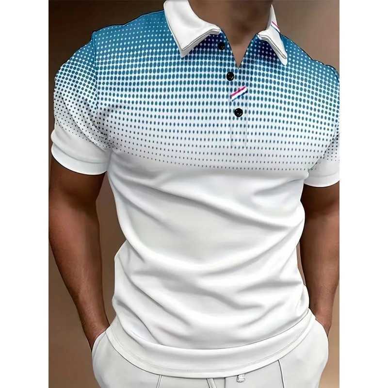 Polynesian Pattern Polo Shirt Men Hawaii Maori 3d Print Lapel Short Sleeves Loose Button Tee Shirts Casual Streetwear T-ShirtX240920