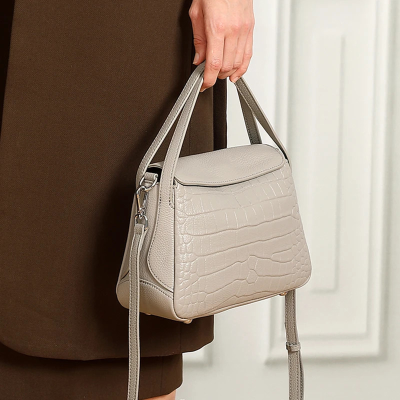 Hifashion Cowhide Genuine Leather Tote Handbags For Women 2025 Pattern Ladies Shoulder Crossbody Bags 251018