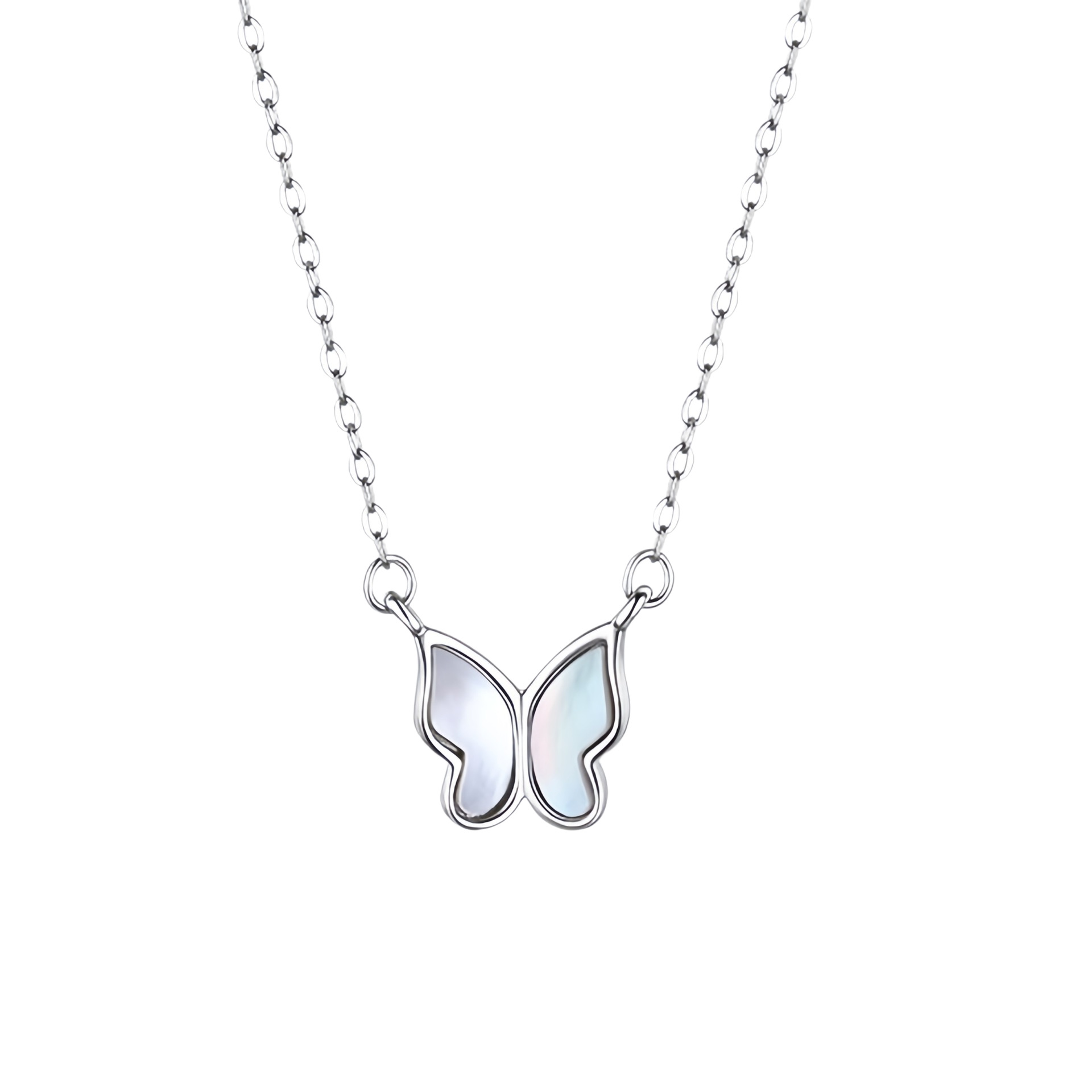 Luxury necklace butterfly s925 silver Vintage exquisite simple heart-shaped necklace gold white mother of pearl niche designer high-end pendant neckla