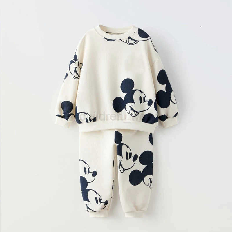 Disney 06Years Kids Long Sleeve Suit Cartoon SweatshirtsPants Fashion Casual Costume New Crewneck Hoodies Loose Trousers Twopiece H251022