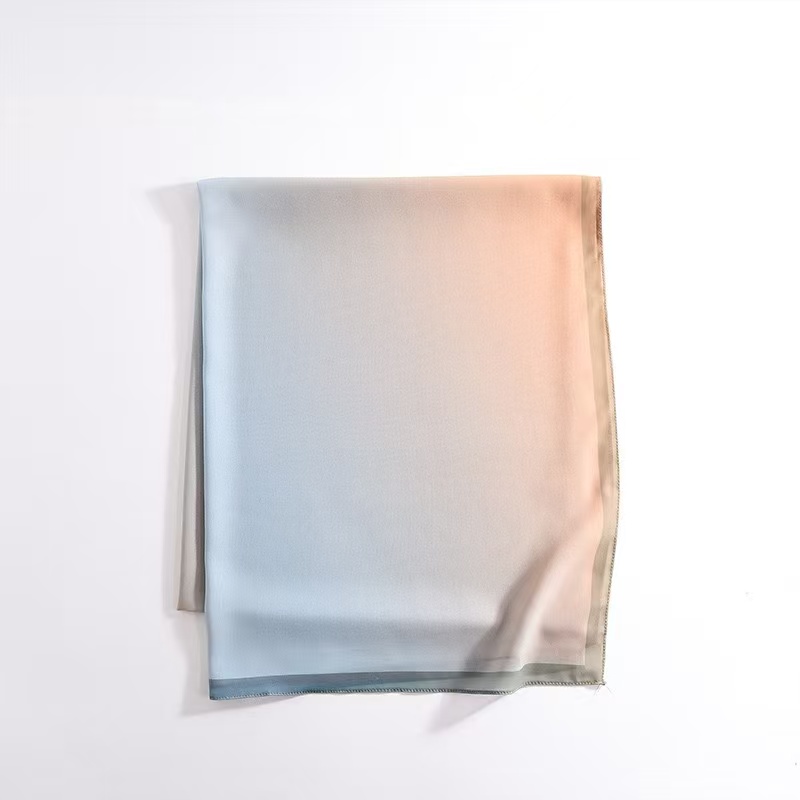 T2116 new style pure color gradient color silk scarf ladies scarf spring and autumn thin yarn shawl