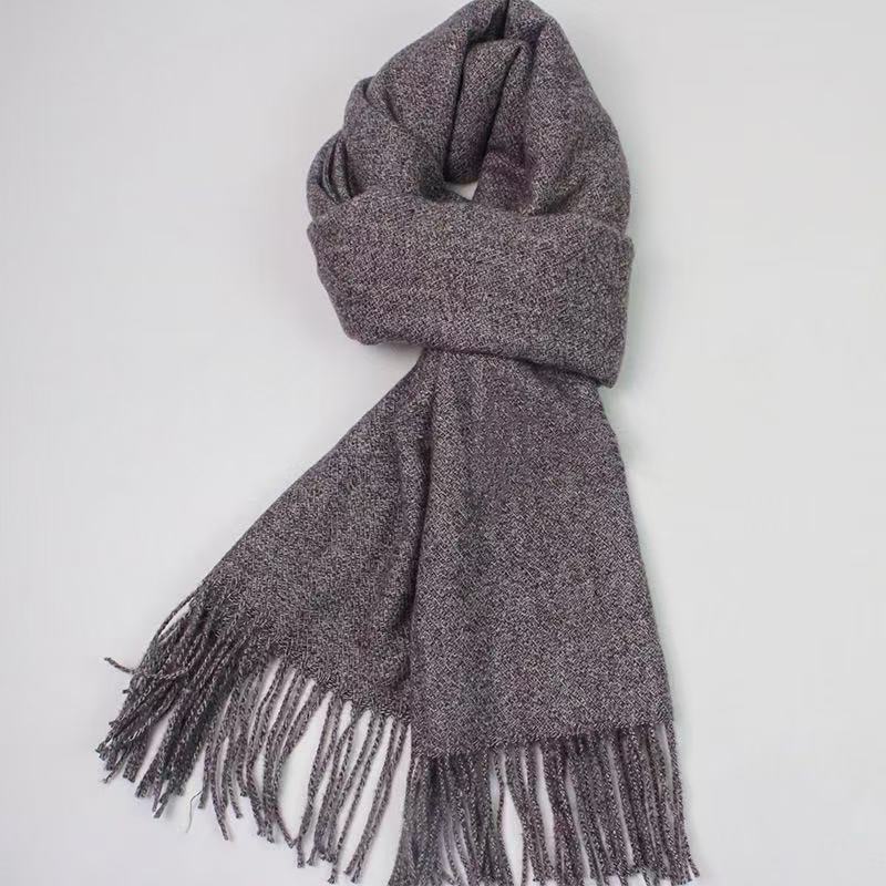 T2111 winter warm cashmere scarf ladies fashion solid color tassel shawl thick versatile scarf female