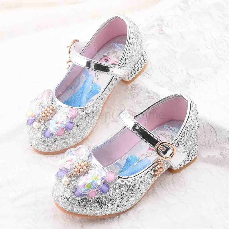 Disney Girls Princess Sandals Childrens Shoes Frozen Elsa Childrens Shoes Girls Fashion Baby Pink Blue High Heel Shoes Size 2535 H251022