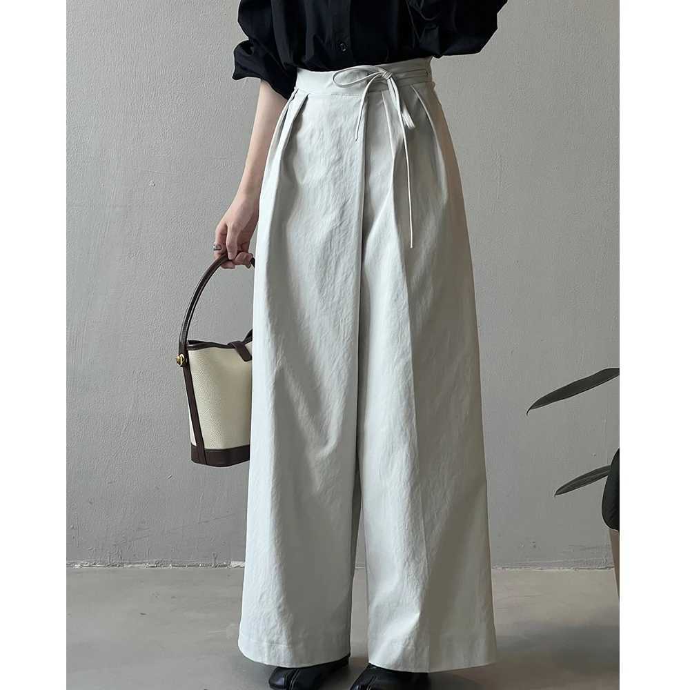 2024 Women Casual Wide Leg High Waist Pants Fashion Clothes Black Brown Pants Female TrousersT251022