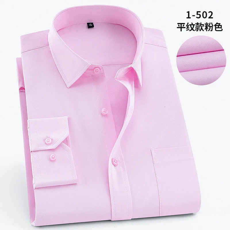 White Men Twill Long Sleeve ShirtSingle Breasted Lapel Asian Size ShirtsWeddingBusinessOfficeCasual Tops CamisasM8XL 9XL 251020
