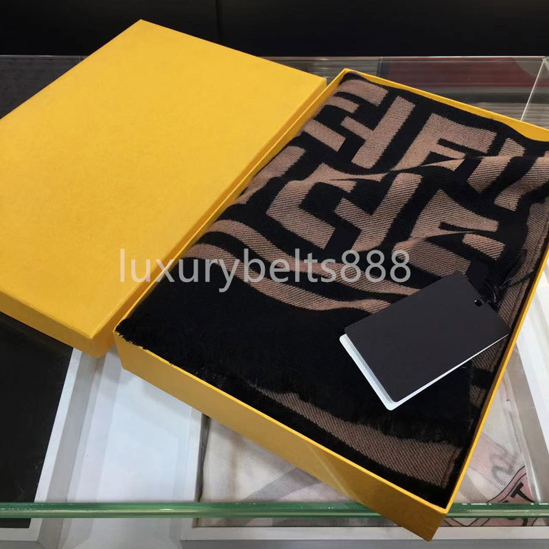 Designer scarf women men cashmere scarves fashion brown classic winter high quality for khaki outdoor warm stripes long wraps sjaal echarpe schal foulard with box