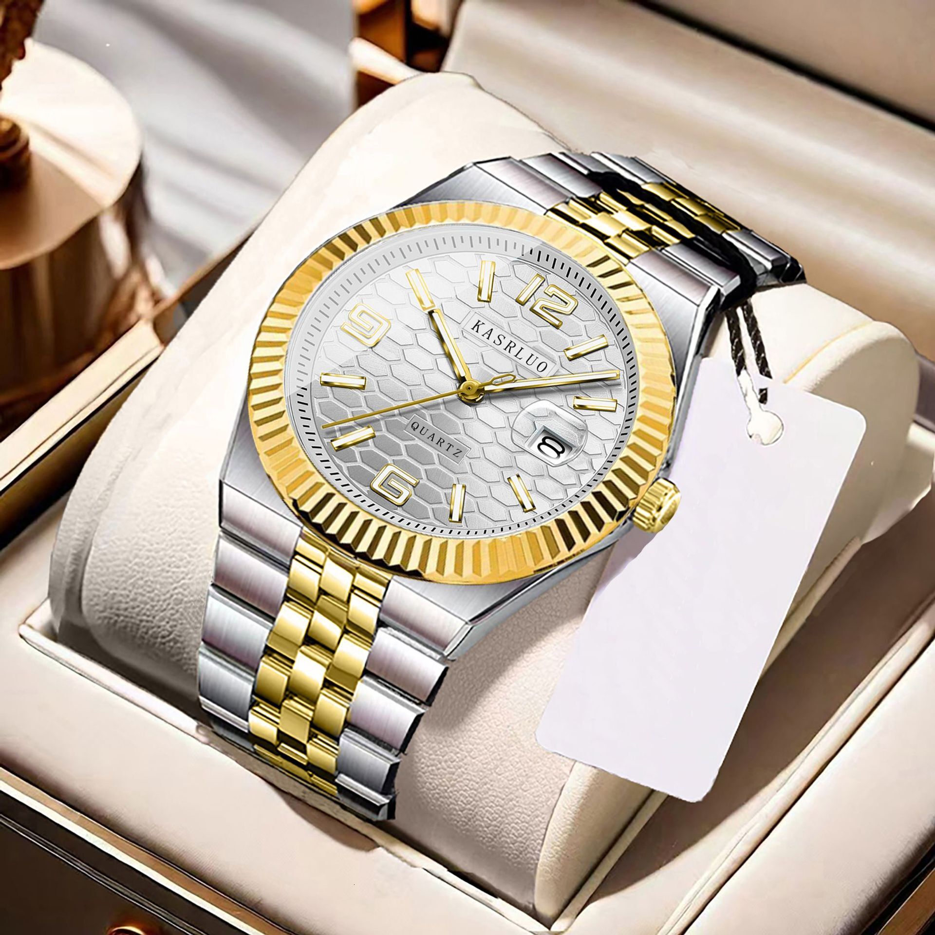 Designer Watch 2025 Men's Watch New Stainless Steel Luxury Watch Waterproof Non-mechanical Luminous Calendar Fashion Steel Band Quartz Watch