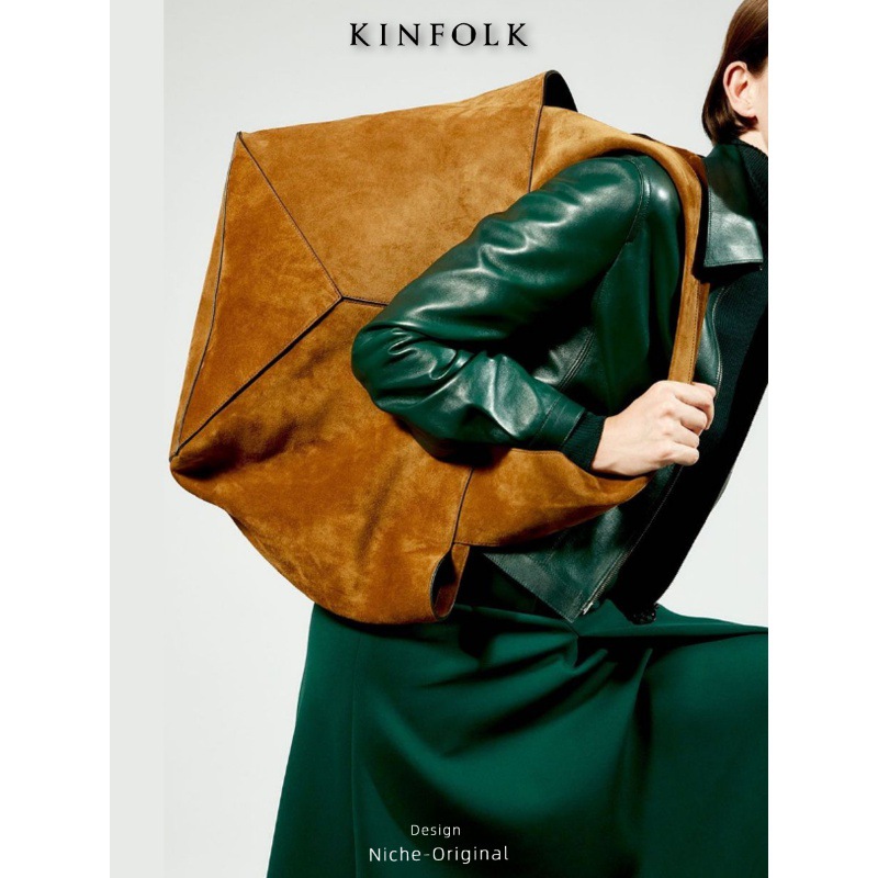 2025 versatile simple soft large-capacity niche-designed suede bucket bag unisex tote bag big bag