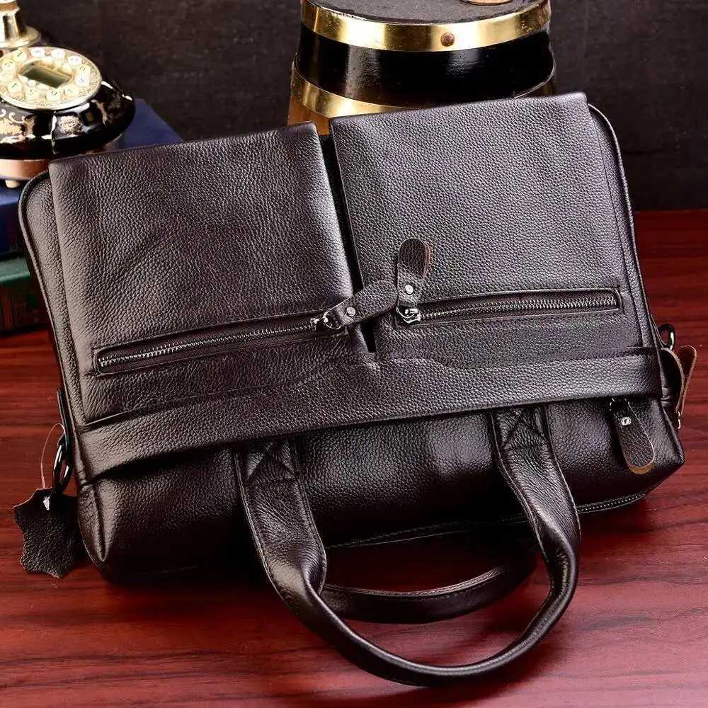 Business Laptop Bag Genuine Handbags Male Travel Briefcases Men High Quality Cowhide Leather Messenger Bags W251022
