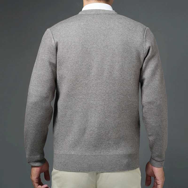 Classic Versatile Vneck Mens Sweater Simple and Warm Base Sweaterautumn and Winter Highend Solid Color Wool SweaterXJ251022