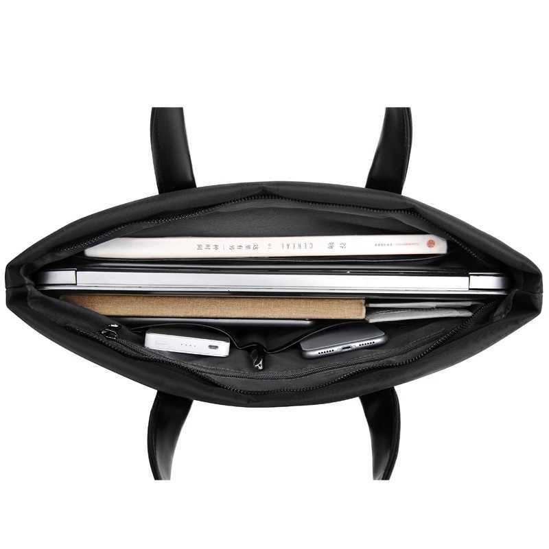 Men MultiFunctional Business Briefcase Portable Large Capacity Shoulder Bag Multiple Pockets Handbag for Business Casual Use W251022