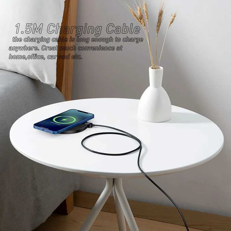 Baseus 15W Wireless Chargers For iPhone 15 14 LED Display Desktop Wireless Charging Pad For Airpods Fast Charger J251114