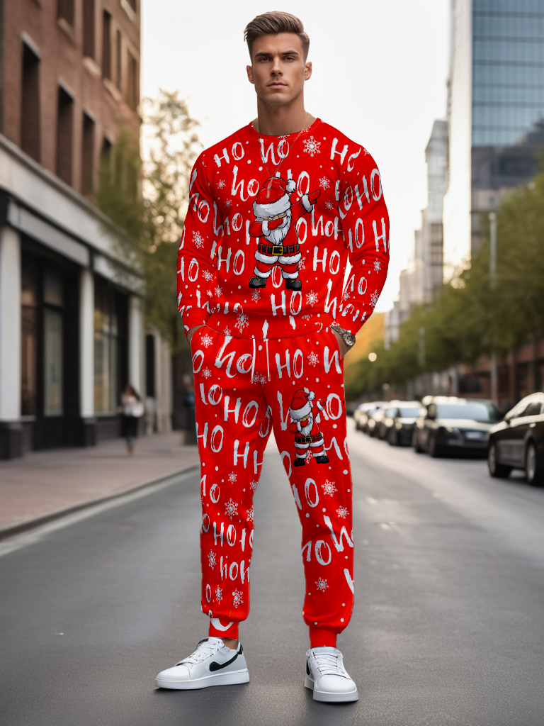 Men's Brown Knitted Cotton Blend Long Sleeve Round Neck Sweatshirt Ankle-Length Casual Outdoor Comfortable T-Shirt - YLWY00189