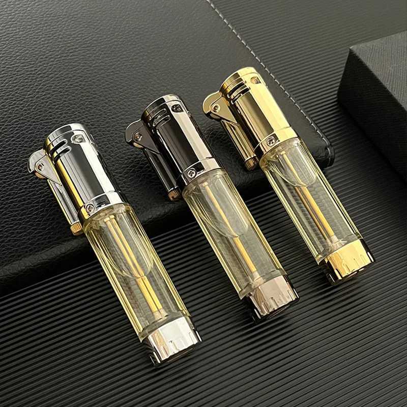 Personzed creativity large capacity transparent grinding wheel transparent lighter C251022