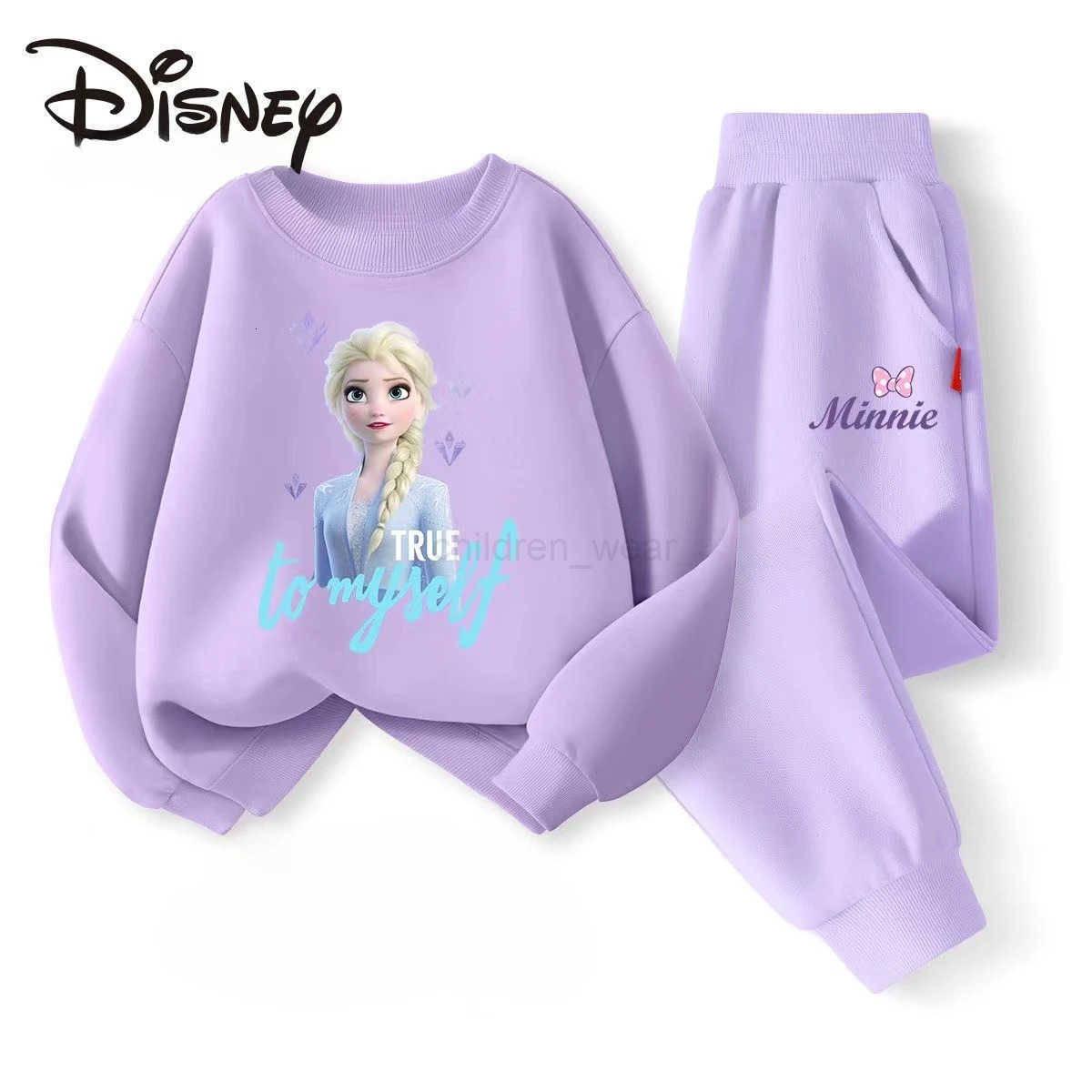 Disney Autumn Baby Girls Clothes Set Kid Printed Sweatshirts Pullover Top And Pant 2 Pieces Suit Children Long Sleeve Tracksuits H251022