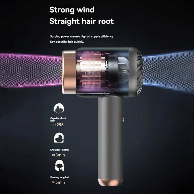 Portable Wireless Hair Dryer Plug In And Charging 2 In Line 1 With Usb Charging Cold Hot Wind Wireless Hair Dryer C EU PlugXJ251022