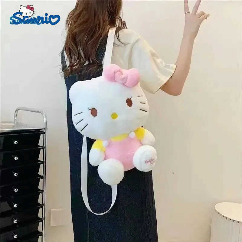 Sanrio Cartoon Hello Kitty Kawaii Anime Bag Plush Backpack Stuffed Animals Dolls Plushie Toys KT Shoulder Backpacks Bags L251022