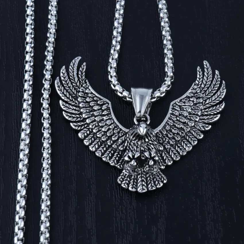 Flying Pendant Necklace Hip Hop Punk StainlESS Steel Chain Mens Jewelry Vintage RAPper Rock AccESSories Gift 2025 New V251022