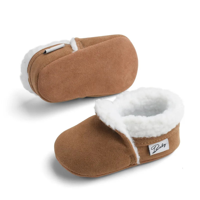 018M Baby First Walkers Fleece Bootie Warm Autumn Boys Girls Soft Slippers Winter Infant Kids Shoes 251022