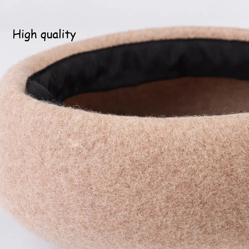 Autumn Winter 100 Wool Felt Blocked Beret Women Bread Pumpkin Berets Men Ladies Painter Pillbox hat 251016