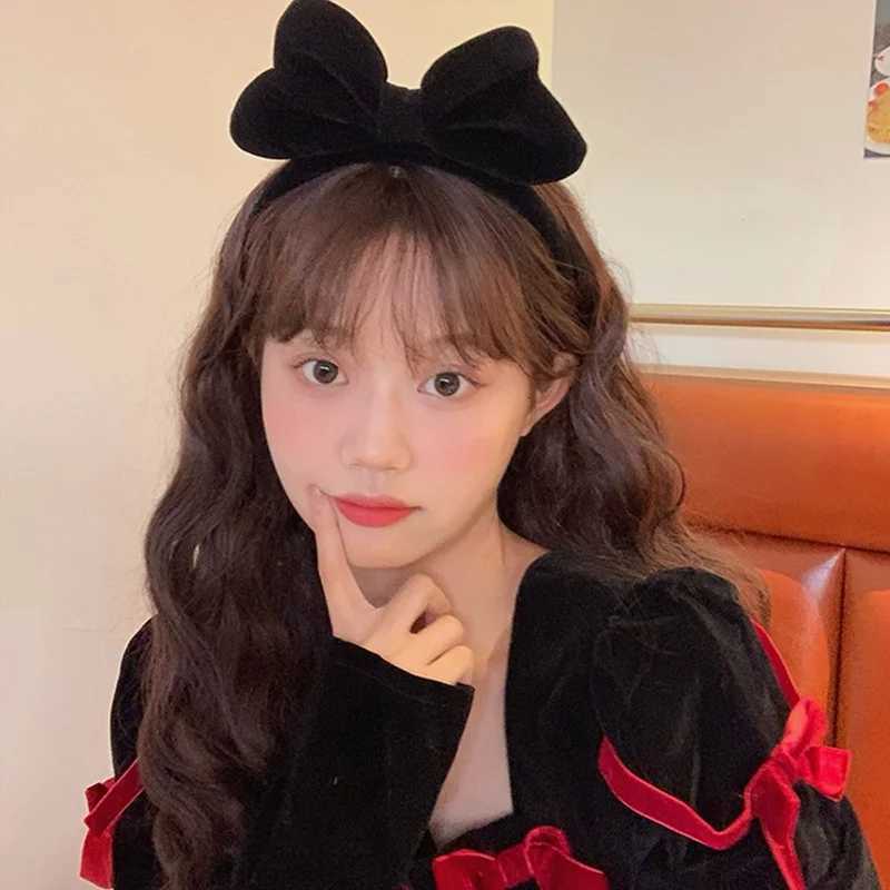 Velvet Big Bow Red Headband Ladies Elegant Temperament High Cranial Headband Fashion Girls Cute Headband V251022