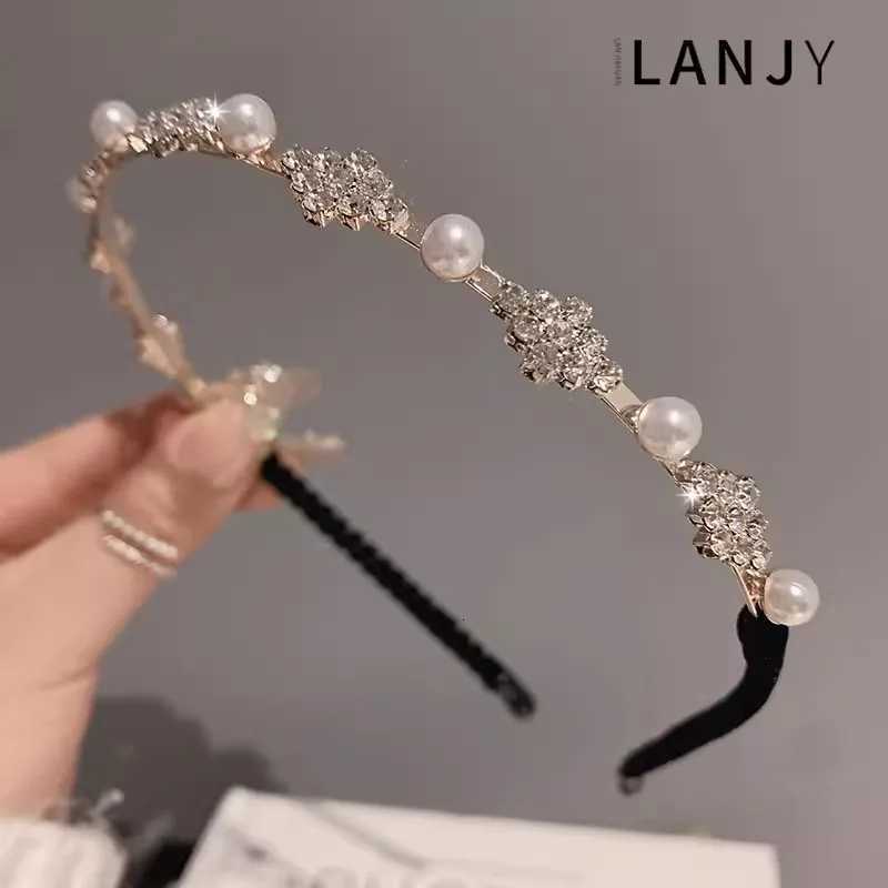 Retro pearl rhinestone fine edged hair bands accessories headband for women fashionable versatile for outdoor use womens band V251022