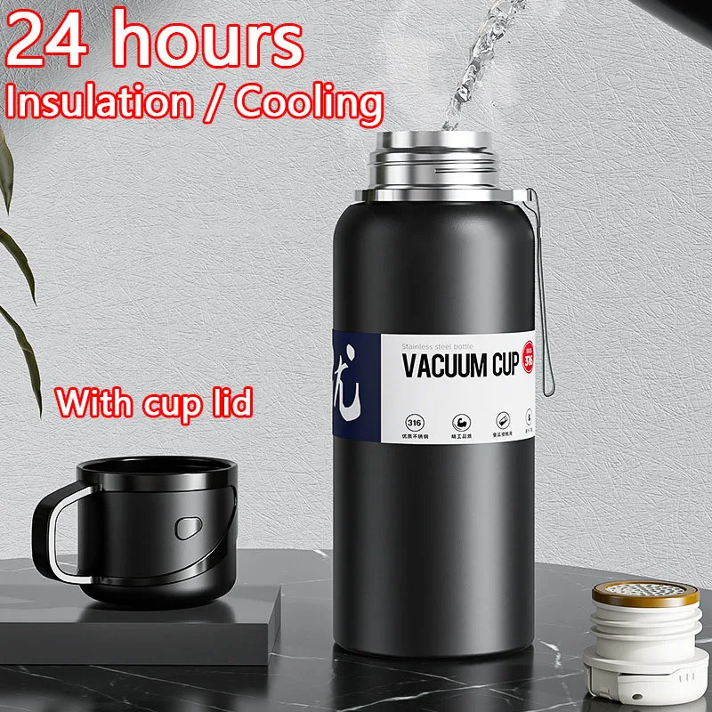 2L Thermal Large Capacity With Straw Stainless Steel Cold and Water Bottle Sport Thermos Cup 251018 W260226